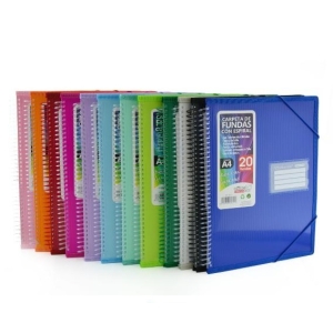 CARPETA A4 20 FUNDAS ESPIRAL office box, color aleatorio