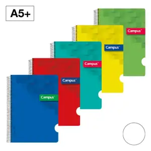 CUADERNO A5+ liso / blanco TAPA PLÁSTICO color aleatorio