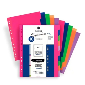 10 SEPARADORES EXTRA FUERTES CARCHIVO colores vivos
