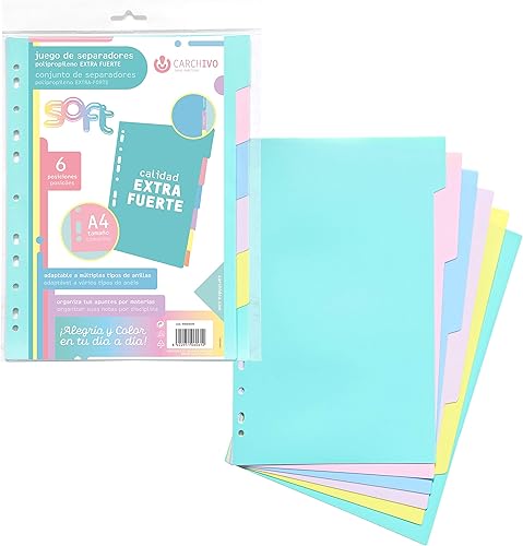 separadores 6 posiciones pastel